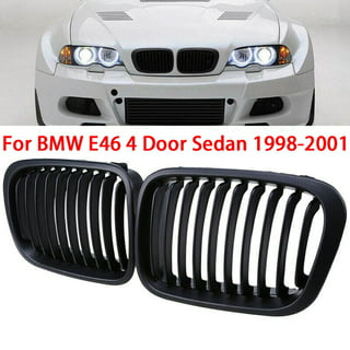  B-M-W E46 Grill Front Kidney Grille for 2002-2005 3 Series  4-Door 320 325 325i 330 Sedan Wagon 4D Car (Gloss Black) : Automotive