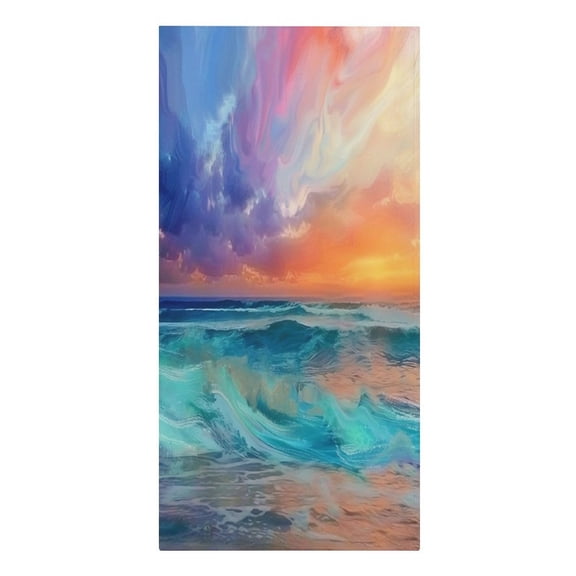 RKSupls Waves Sunset Beach Microfiber Beach Towel Absorbent Compact Towels for Swimming Pool Beach Travel Things for Vacation Essentials Adult Gift,61.4×30.3Inch