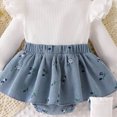 thumbnail image 4 of Gerichy Newborn Baby Girl Clothes Smocked Bubble Romper Dress + Socks + Headband Cute Fall Winter Baby Girls Clothing 0-12 Months, 4 of 4