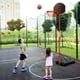 Costway Height-Adjustable Basket Hoop, Portable Backboard System Stand with 2 Wheels, Fillable Base, Weather-Resistant Nylon Net - image 2 of 10