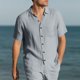thumbnail image 1 of pstuiky camisetas para hombre, Top deportivo plisado de verano para hombre, informal, de color liso, de manga corta, con media cremallera y cuello alto camisetas de hombre l, 1 of 8