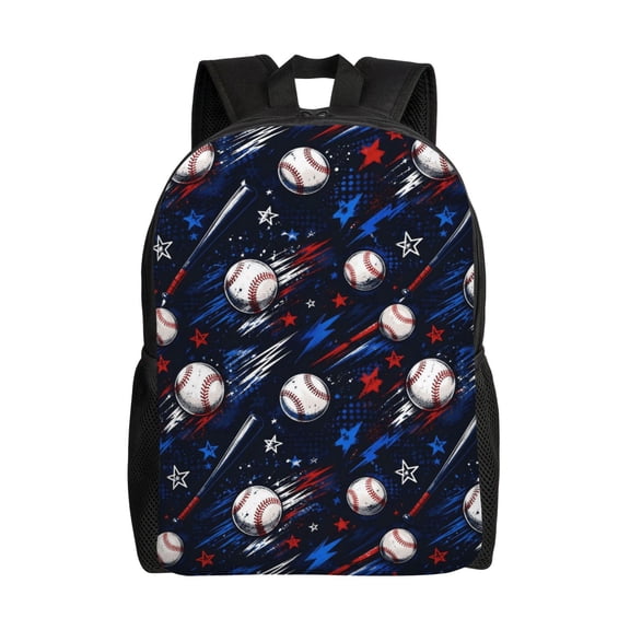 Baseball Backpack Full Front Print Travel Laptop Bag for Men and Women