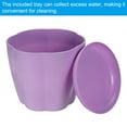thumbnail image 4 of Uxcell 8 Inch Plastic Plant Pots Flower Planters with Drainage Holes and Saucer, Purple 5 Pack, 4 of 6