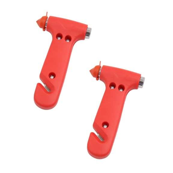 REGALWOVEN 2pcs Red Emergency Glass Window Breaking Hammer Breaker Escape Tool for Car