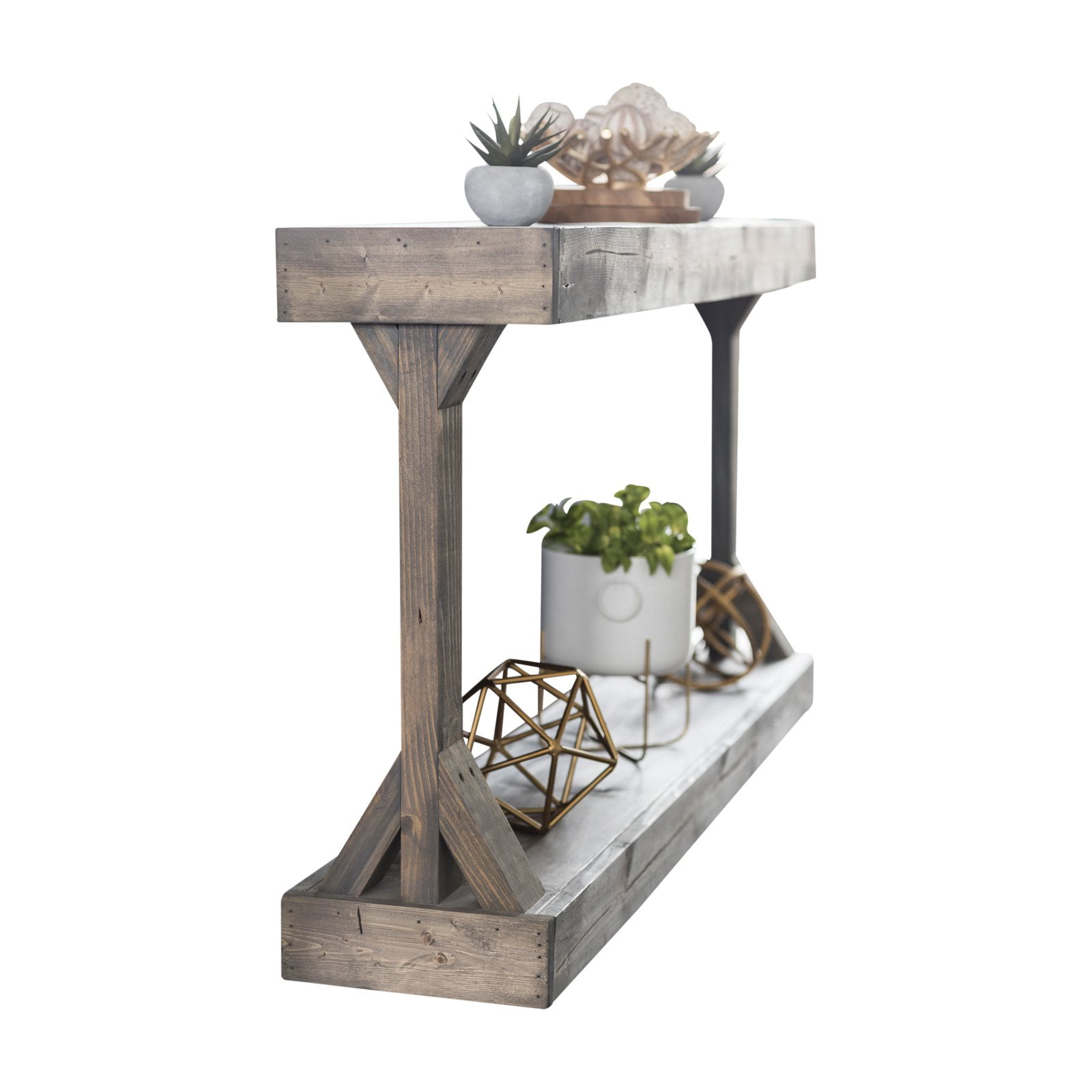 Woven Paths Gray Large Barb Console Table