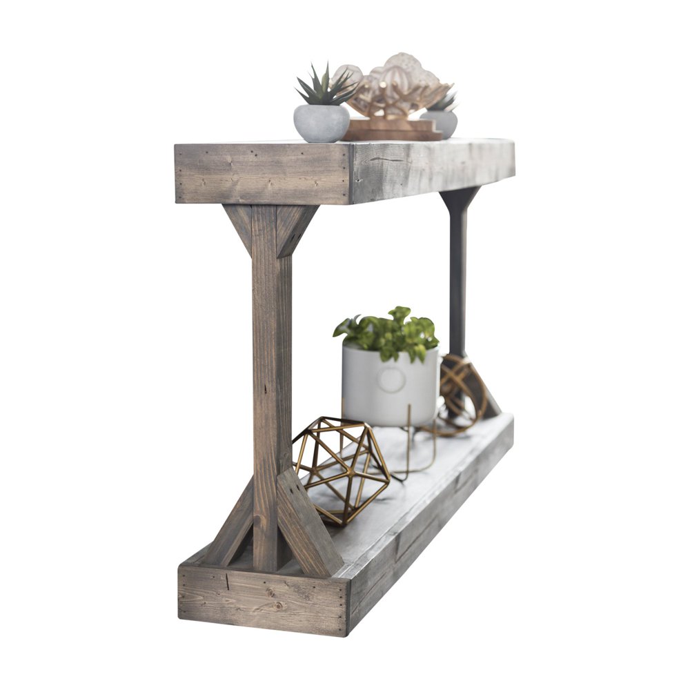 Woven Paths Gray Large Barb Console Table