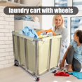 thumbnail image 6 of TOHU Laundry Cart with Wheels 330 Lbs Load Rolling Laundry Hamper Dirty Laundry Cart Sorter Portable Sturdy Clothes Basket Steel Frame Folding Storage Canvas Bin for Closet special, 6 of 9
