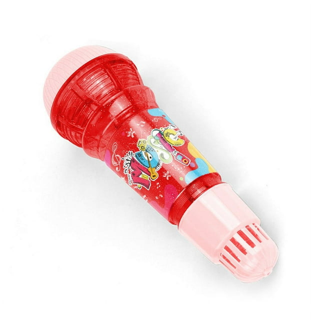 WLOELOEW Red Mic For Kids And Toddlers - Microphone With Multicolored Flashing And Rattle - Speech Therap Feedback Toy - Boys And Girls