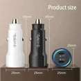 thumbnail image 5 of Universal 40W Dual USB-C (Type-C + Type-C) Fast Charging PD Power Delivery Car Charger for iPhone 15 Pro - Black, 5 of 8