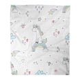 thumbnail image 1 of SIDONKU Flannel Throw Blanket Pink Doodle Cute Unicorn Pattern Magic Pegasus Abstract 58x80 Inch Lightweight Cozy Plush Fluffy Warm Fuzzy Soft, 1 of 2