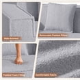thumbnail image 3 of Homefun 75" Teddy velvet Loveseat Sofa,2-Seater Memory Foam Couch with 2 Pillow,No Assembly and Pet Friendly, 3 of 7