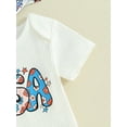 thumbnail image 6 of Jxzom Newborn Baby Girl My First 4th Of July Outfit 3 6 12 18 Months Short Sleeve Romper Romper Shirt Top Flare Pants Headband Set, 6 of 8