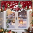 thumbnail image 6 of Christmas Truck Dwarfs Tie Up Valances Curtain, Winter Snowflakes Red Xmas Adjustable Rod Pocket Short Window Treatment Tie Up Curtains Valances for Kitchen Living Room Bathroom 42x18 Inches, 6 of 9