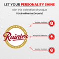thumbnail image 4 of Rainier Logo Bumper Car Sticker Set - 3 Pack (Small, Medium, Large) Rainier Stickers For Beer Lovers - Indoor And Outdoor Durable Vinyl Sticker, Weather Resistant Vinyl Decals For Laptops & Coolers, 4 of 7