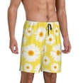 thumbnail image 2 of Pofeuu Daisies Flowers Print Men's Soft Woven Elastic Waistband Sleep Pajama Short-Medium, 2 of 6