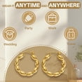 thumbnail image 4 of DESIGNICE Statement Earrings for Women,Stainless Steel Plated C-Shaped Hoop Gold Earrings for Women,Gold Hoop Earrings Birthday Jewelry Gift for Her,Style1, 4 of 7