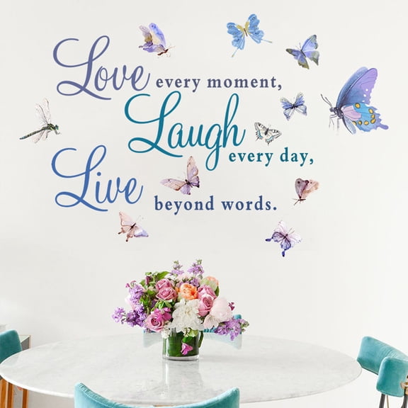 Clearance Stickers under $5,Inspirational English Butterfly Wall Stickers Bedroom Home Decoration Butterfly Wallpaper Stickers