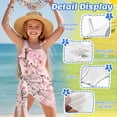 thumbnail image 5 of SEANATIVE Girls Swimsuit and Cover Up Set One Piece Bathing Suit See-through Mesh Skirt, 2 Piece Back Cut Out Design Swimwear, Size 15-16 Years, Butterfly Floral Pink, 5 of 7