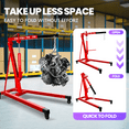 thumbnail image 5 of 2 Ton Hydraulic Engine Hoist with Folding Boom, 4-Wheel Mobility, Adjustable Height & Steel Hook, 4500Lbs for Garage Lifting, Cargo Stacking & Auto Body, Red, 5 of 8