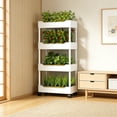 thumbnail image 4 of Support à Plantes Roulant à 3/4 Niveaux avec Roues, Chariot de Rangement en Plastique Gain de Place pour Usage Intérieur Extérieur, 4 of 6