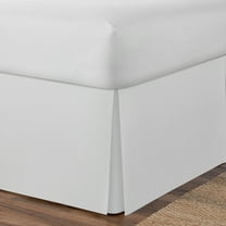 Spacesaver White Tailored Polyester Bed Skirt, Queen
