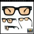thumbnail image 2 of Hipster Thick Plastic Horn Rim Rectangle Gentleman Fashion Sunglasses Matte Black - Brown, 2 of 8