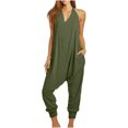 thumbnail image 1 of Jumpsuits for Women Halter Backless Summer Rompers Beam Foot Long Pants One Piece Outfits Playsuits with Pockets, 1 of 6