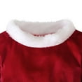 thumbnail image 6 of Uccdo 3Pcs Girls Christmas Clothes Set Kids Long Sleeve Velvet Top+Flare Pant+Hat Xmas Santa Suit, 2-8T, 6 of 8