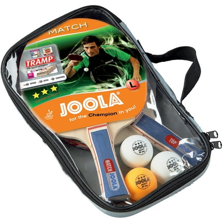 JOOLA Duo Recreational Table Tennis Racket Set with Carrying Case, 2ct Match Rackets, 3ct 40mm 3- Star Competition