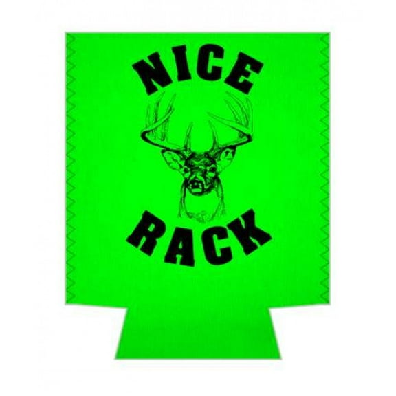 1 Pack - Nice Rack Funny Hunting Neon Green Drink Cooler Sleeve