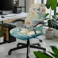 thumbnail image 2 of ZIATUBLES Desk Office Chair Cover Soft Universal Home Office Chair Slipcover Removable Washable Computer Rotating Chair Cover Stylish Chair Protector Covers, S, Butterfly Flower, 2 of 7