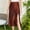 Brown, variant on JNGSA Women's Satin Maxi Skirts Casual Solid Color High Waist Large Medium Length Skirt Side Spilt Elegant Skirts for Evening Party Black