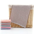 thumbnail image 3 of opvise Kitchen Wipes Sure Here's A Product Title for Listing Plaid Print Thickened Kitchen Towel Set Absorbent Cotton Towels for Dishes Furniture More Brown, 3 of 8