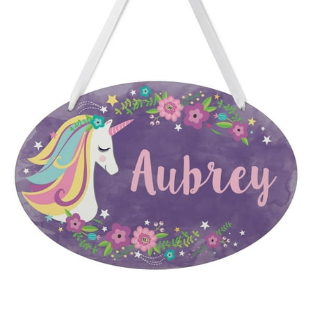 Personalized Girls Room Signs - Unicorn Personalized Room Sign