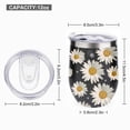 thumbnail image 2 of GZHJMY 1 Pcs Egg Cup, White Chrysanthemums on Black Background 304 Stainless Steel Vacuum Insulated Cup, U-Shaped Red Wine Cup Eggshell Cup, 2 of 6