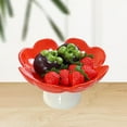 thumbnail image 1 of Frutero de pedestal de cerámica con forma de flor, centro de mesa, bandeja multiusos para servir postres, plato de fruta para aperitivos y ., 1 of 9