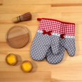 thumbnail image 4 of Dalrosia Kitchen Oven Mitts, Heat Resistant Cotton Oven Gloves Set of 2 for Cooking Baking, Kitchen Gloves for Farmhouse Restaurant, 4 of 7