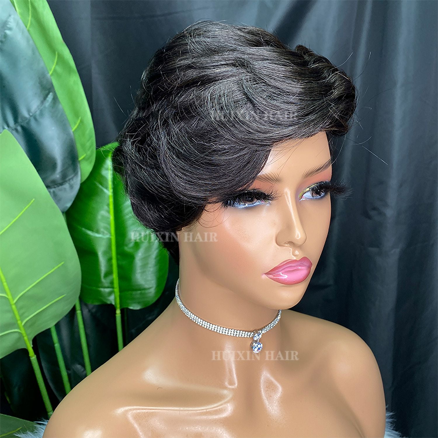 Vendor Wholesale Cheap Brazilian Natural Virgin Raw Human Hair Summer Curly lace Bob Part T Wigs Short Pixie Cut Wig
