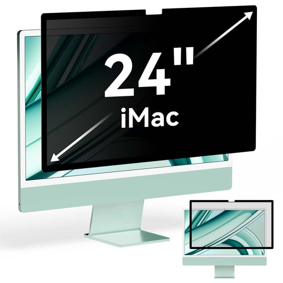Privacy Screen for iMac 24 Inch 2021-2024 Destop Computer Monitor, Anti Glare Blue Light Filter Shield, Upgraded Anti Spy iMac Privacy Protector