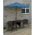 thumbnail image 2 of Blue Star Group Terrace Mates Adena All-Weather Wicker Java Color Table Set w/ 9'-Wide OFF-THE-WALL BRELLA - Blue Olefin Canopy, 2 of 7