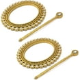 thumbnail image 2 of Set of 2 Gold Curtain Tie with Rod Plastic Curtain Buckle Drapery Holdbacks Curtain Ring Drapery Tiebacks for Window Decoration, 2 of 9