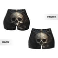 thumbnail image 5 of Haiem Gold Pattern Skull No Front Seam Biker Shorts for Women Yoga Workout Gym Bike Shorts with Tummy Control Moisture-Wicking-XX-Large, 5 of 9