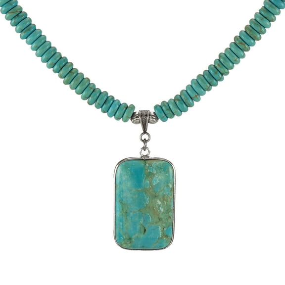 Stunning Handmade Unisex Turquoise Pendant Necklace – 18 inch