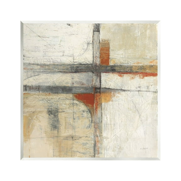 Stupell Industries Rustic Beige Abstraction Abstract Painting Unframed Art Print Wall Art, 12 x 12