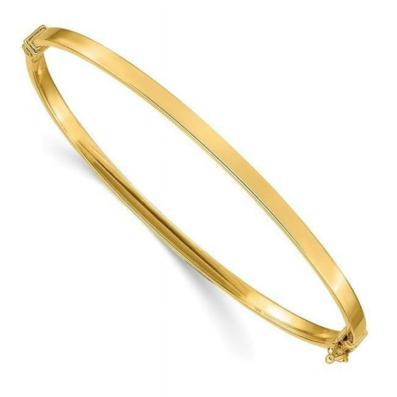 Primal Gold 14 Karat Yellow Gold Polished Hinged Bangle Bracelet