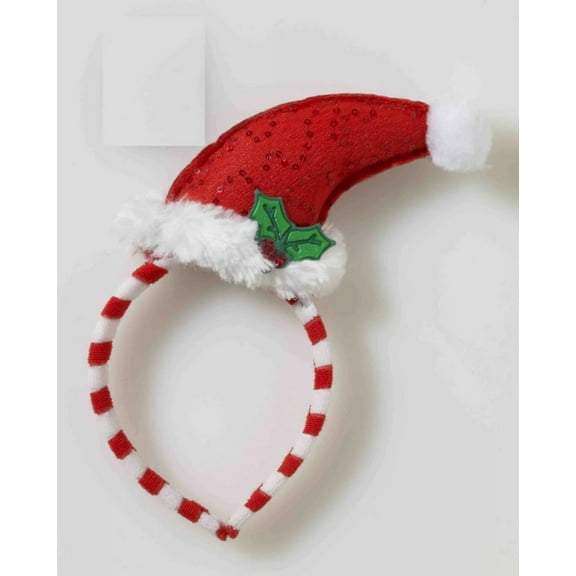 SANTA HAT W/MISTLETOE ON HDBD 12 PACK