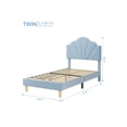 thumbnail image 3 of Velvet forrado tamaño individual platform marco de cama con height adjustable cabecero - strong wood slat support, solid y stable, easy to assemble, 3 of 10