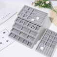 thumbnail image 5 of Storage Tray Ornaments Organizer Travel Jewelry Tray Case Fashion Earring Holder Bracelets Rings Storage Rotating Jewelry Box Jewelry Accessory BEIGE 10, 5 of 8