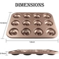 thumbnail image 2 of Moldes para donas, moldes para donas de 12 cavidades para hornear Bandeja para donas antiadherente Utensilios para hornear de acero al carbono para hornear en horno Fokelyi WMSS-308, 2 of 6