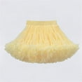 thumbnail image 2 of Miluxas Girls Soft Princess Fluffy Tiered Tulle Pleated Tutu Skirt Ballet Birthday Party Pettiskirt Yellow 0-2 Years, 2 of 5